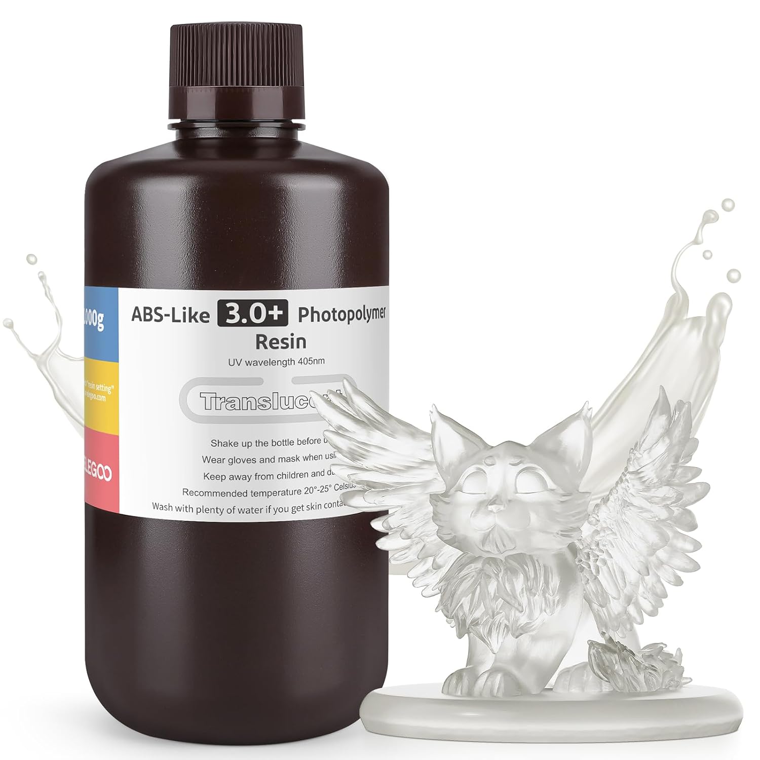 ELEGOO ABS-Like Resin 3.0 Plus, 3D Printer Resin with Low Viscosity and High Precision, 405nm Rapid UV-Curing