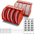 5 Inch Professional Sanding Discs Storage Bins - 8 Bins Set for Efficient Organization, Offset Snap-On Connection, Grit Classification, Space-Saving Design and Versatile Application, Red