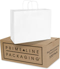 White Gift Bags with Handles, 16x6x12 Inch, 100 Pack