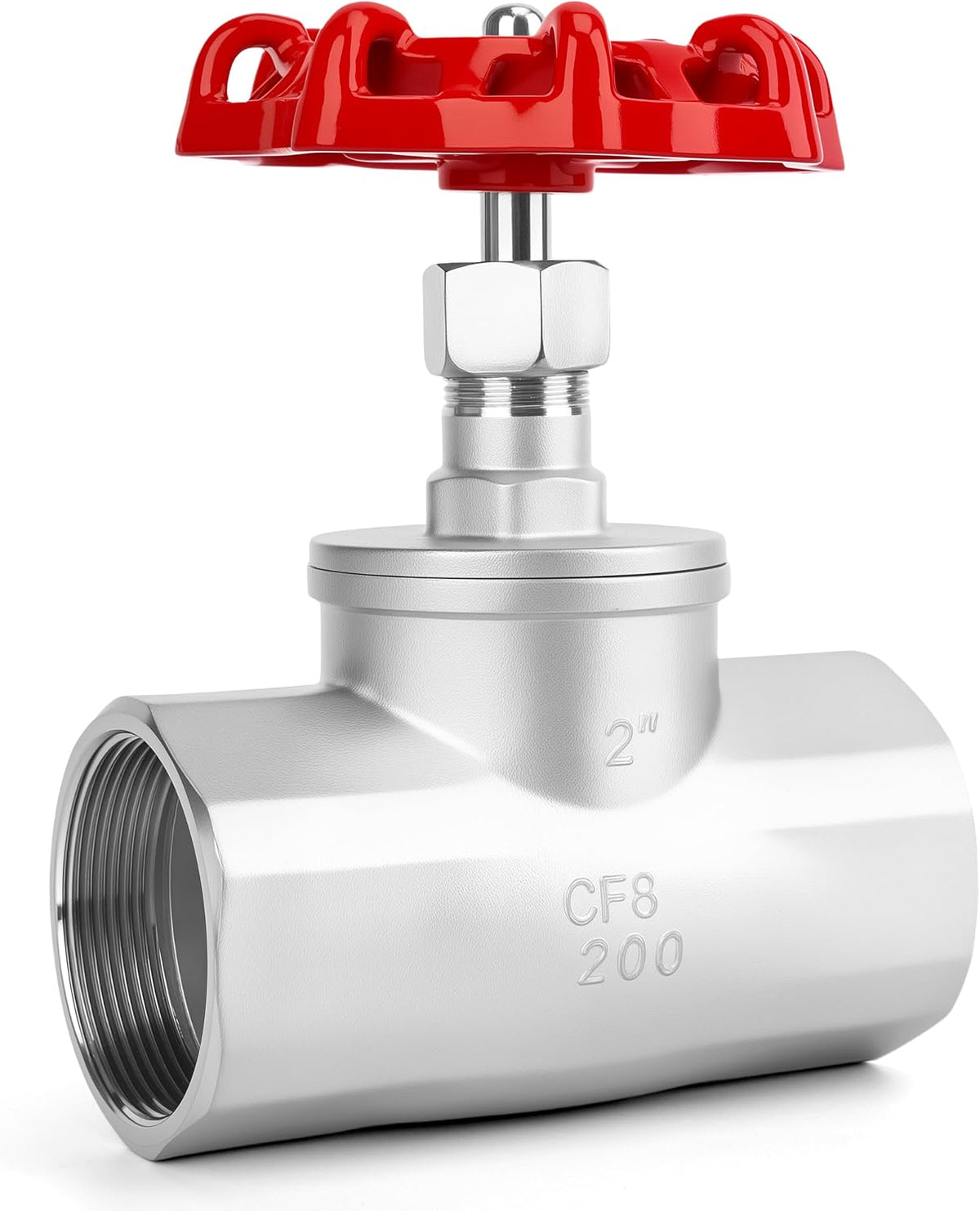 2" NPT B-Type Straight Pattern Globe Valve, Stainless, Female Thread, DN50