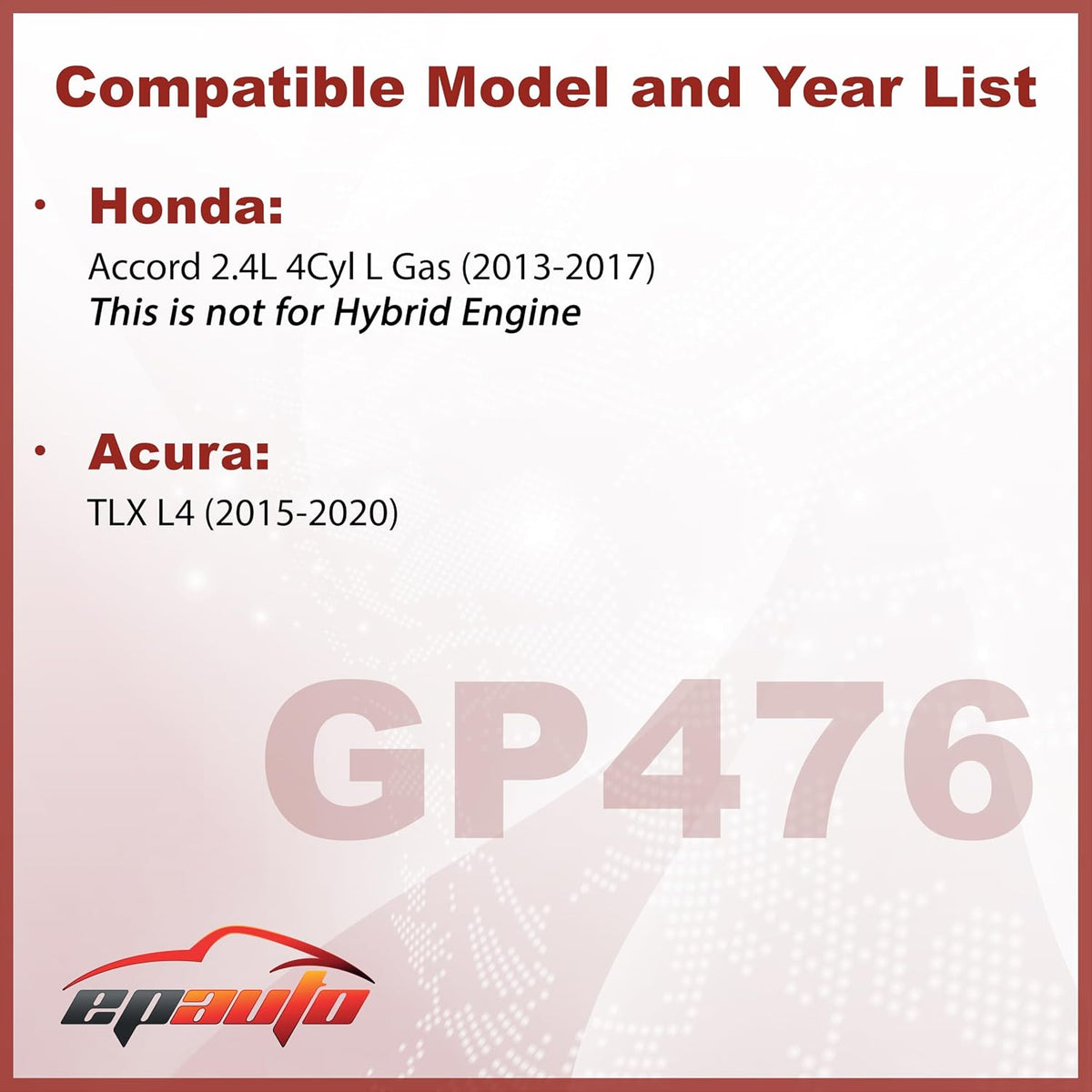 EPAuto GP476 (CA11476) Engine Air Filter Replacement for Honda and Acura