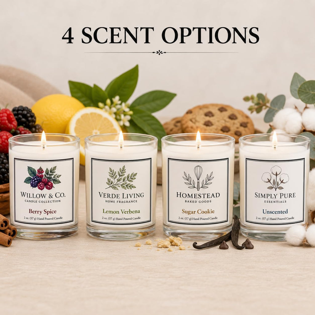 Custom 3 oz Scented Votive Candle, Personalized Logo, Gift Box, 15 Pack