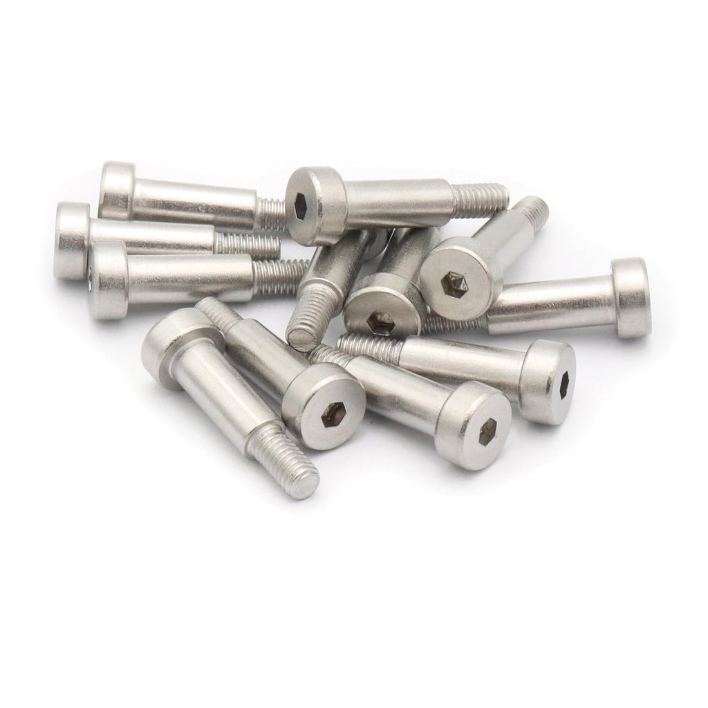 15pcs Hex Socket Shoulder Bolt, 8mm x M6 x 20mm Hex Socket Shoulder Bolt, 304 Stainless Steel (Silvery)