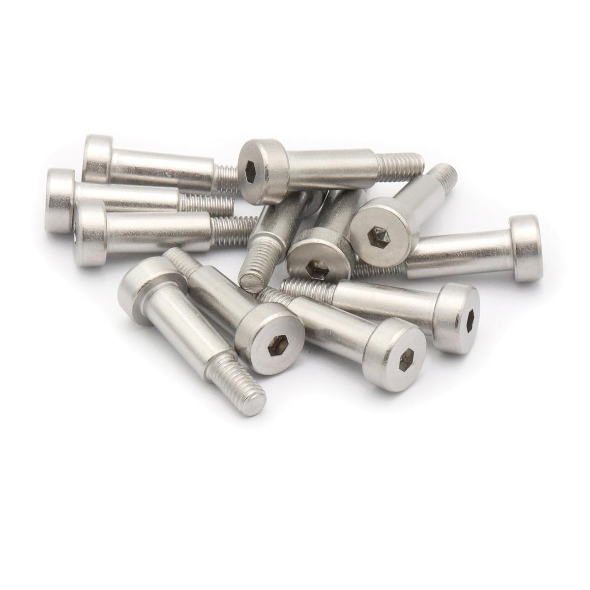 15pcs Hex Socket Shoulder Bolt, 8mm x M6 x 20mm Hex Socket Shoulder Bolt, 304 Stainless Steel (Silvery)