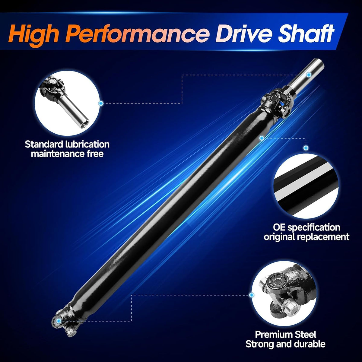 47.76'' Rear Drive Shaft Prop DriveShaft Assembly Fit for Chevy Tahoe GMC Yukon Cadillac Escalade 4WD/AWD, Replace# 15109402, 15712400