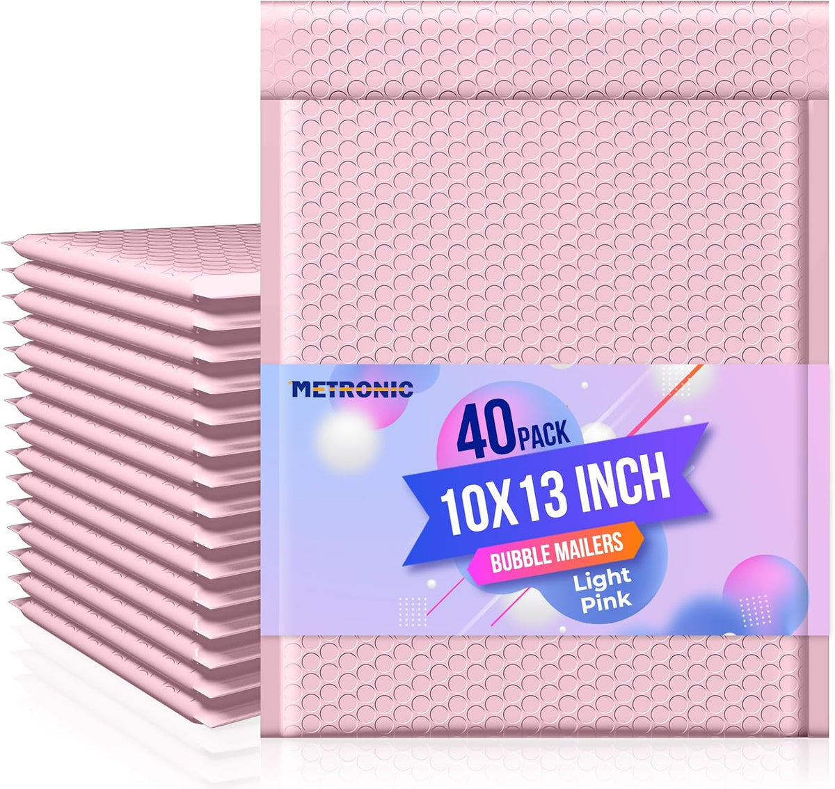 Bubble Mailers 10x13" Padded Envelopes Light Pink 40 Pack