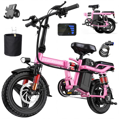 Heavy-Duty Foldable Electric Bike for Adults with 8 Shock Suspension, 500+ lbs Capacity, 750W Motor, 24MPH, 576Wh