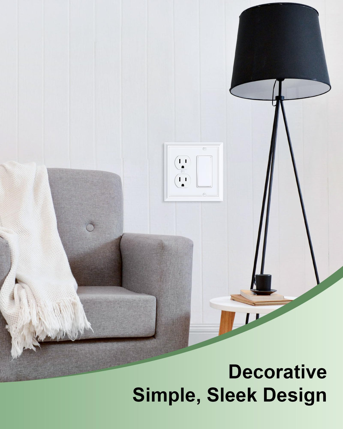 2-Pack Natural Bamboo Fiber Combo Duplex/Decorator Outlet Cover Plate