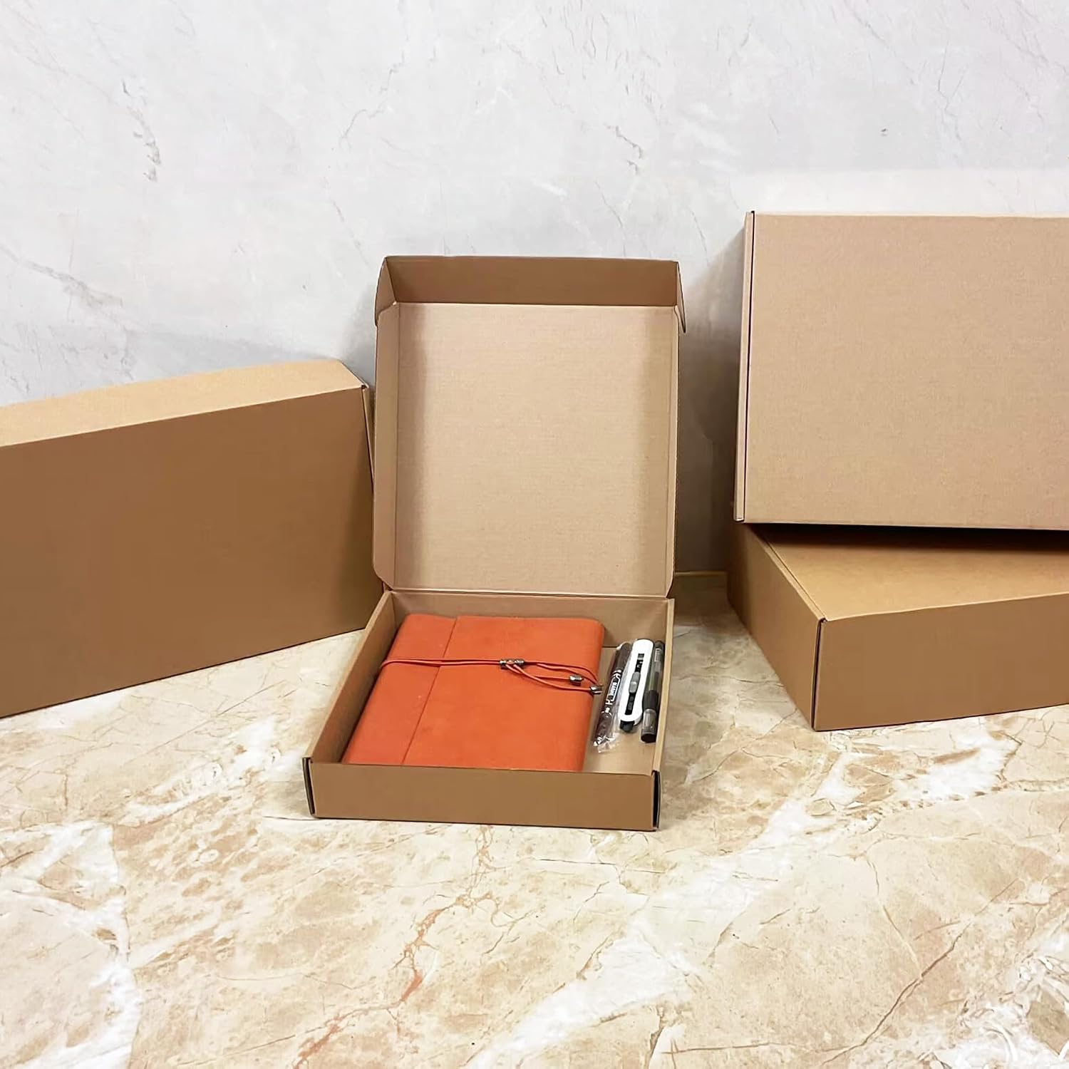 10x10x2 inches Shipping Boxes Set of 20, Brown Corrugated Cardboard Mailers | Mailer Boxes for Small Business