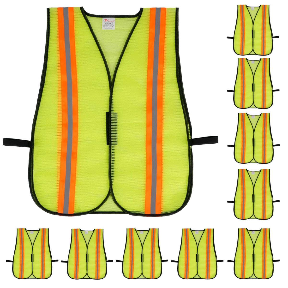 Reflective Mesh Safety Vest Bulk 10 Pack