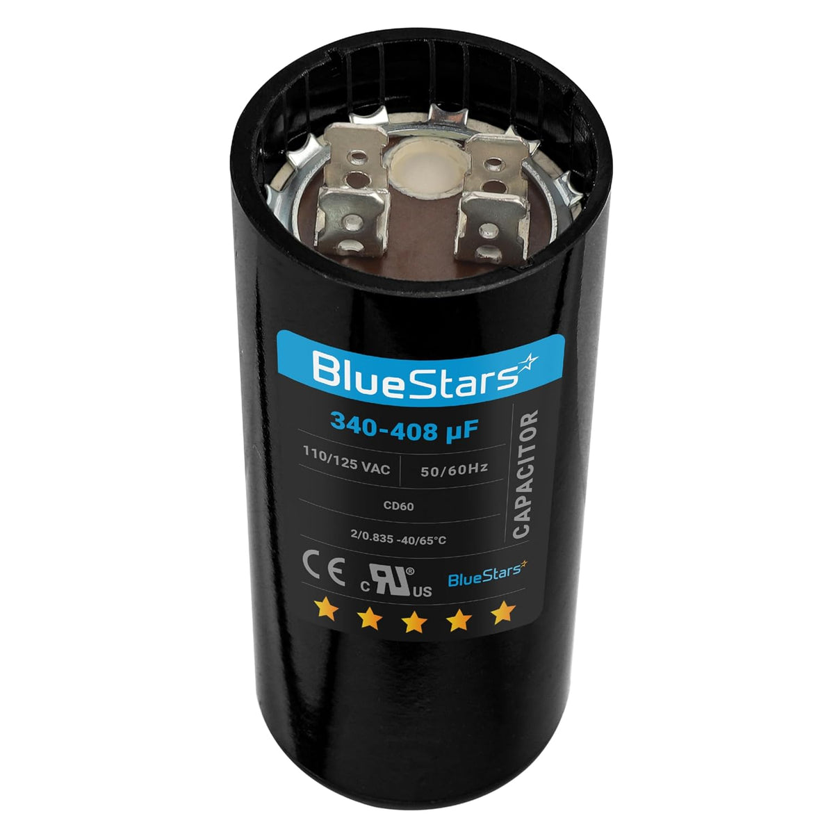 [2025 Upgraded] BlueStars 340-408 uF MFD 110-125VAC Motor Start Capacitor