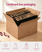 100-Pack Medium Size Gift Paper Bags with Handles Bulk 10.6"x8.3"x4.3" Black Party Kraft Shopping Bags
