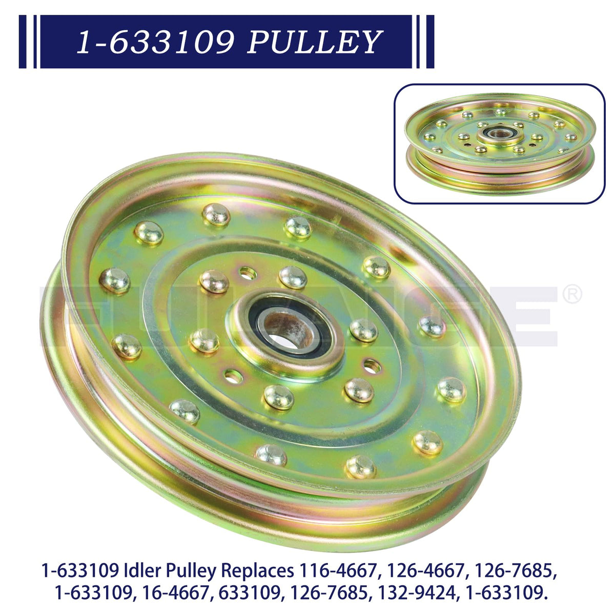 FULAIGE 3 Pack 1-633109 Idler Pulley for eXmark 60" eXmark Lazer Z 60" Deck