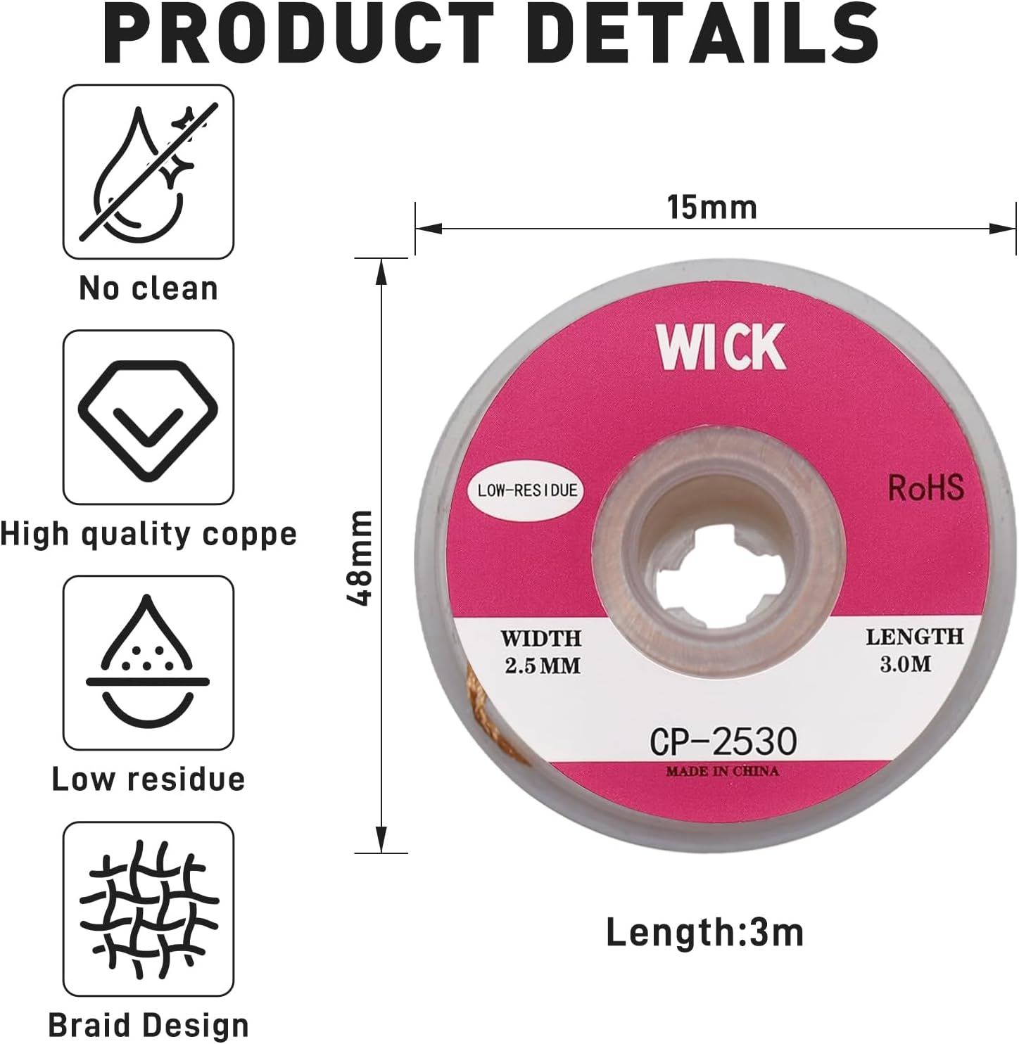 6-in-1 solder kit, soldering iron tip cleaner +1.0mm solder wire(11g*2pcs)+Rosin Solder Flux Paste (1.75 oz/50g)