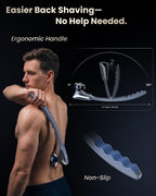 Electric Back Shaver for Men w/Long Handle, 6D Body Shaver Head