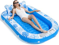 Inflatable Tanning Pool Lounger Float with Cervical Pillow - Pool Floats Adult for Sunbathing, Backyard, Pool Party