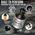 LE LEMATEC Air Compressor Water Separator, 1/4" NPT Inline Filter