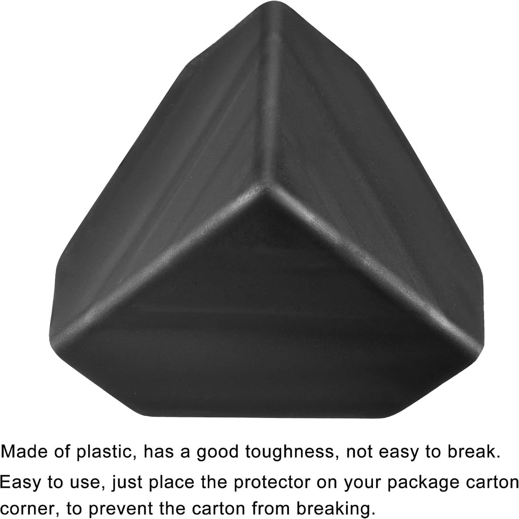 Corner Protector PP Plastic 3" x 3" x 3" for Carton, Boxes Packaging Black Pack of 16