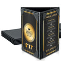 Leatherette Table Tents Triangle Menu Holders 5"x 7", 5 Pack 3-Side