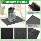 Waterproof Kitchen Trash Can Mat Non-Slip, Black, 11.8" X 18.9"