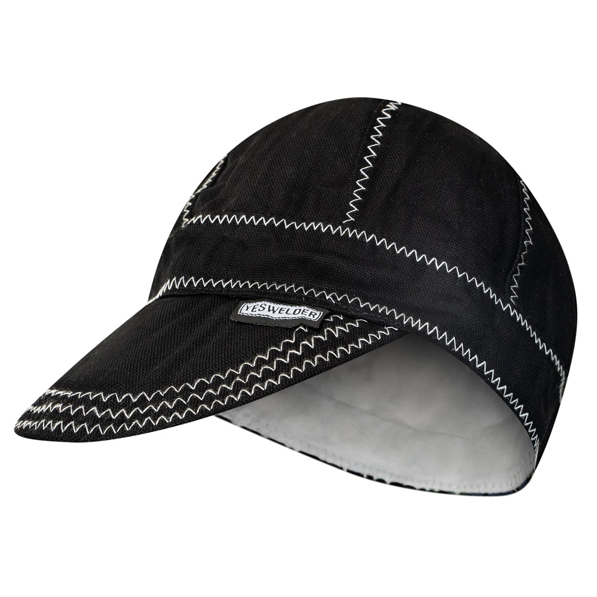 Reversible 8-Panel Welding Cap, Black, Size 7-1/4