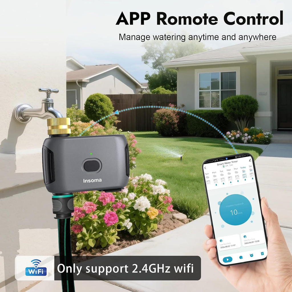 WiFi Water Timer for Garden Hose, Smart Sprinkler Timer, APP Remote Control WiFi Hose Timers, Voice Control with