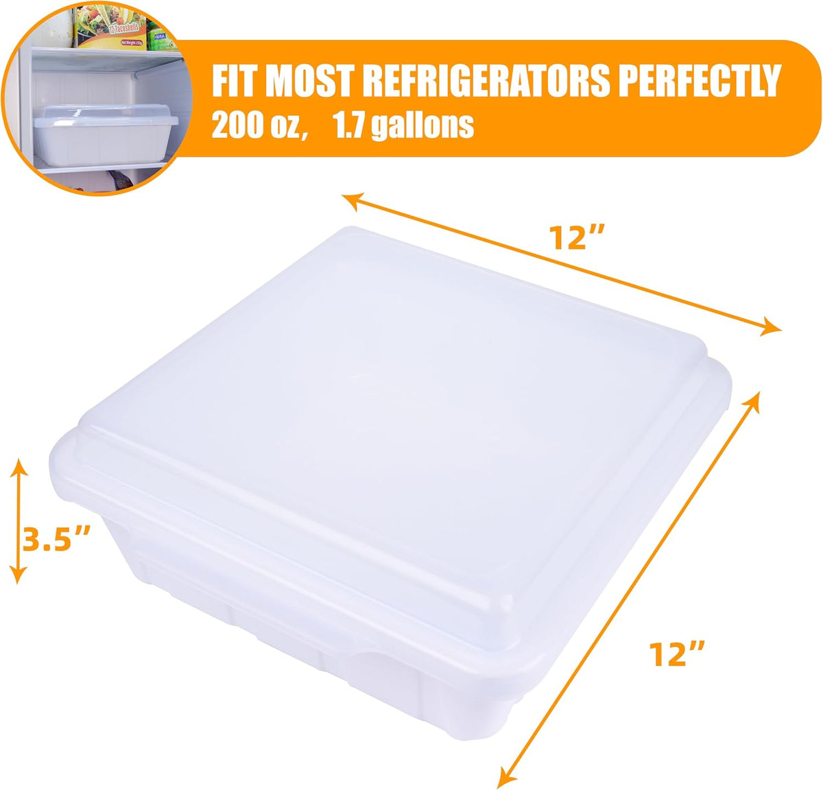 2 Packs Pizza Dough Proofing Box Tray, Home Pizza Dough Containers, Stackable Pizza Storage Container, 1.6 Gal