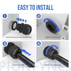 25PCS Cable Gland 3-25mm Waterproof Adjustable 1/4'', 3/8'', 1/2'', 3/4'', 1'' NPT Cable Gland Joints with Gaskets