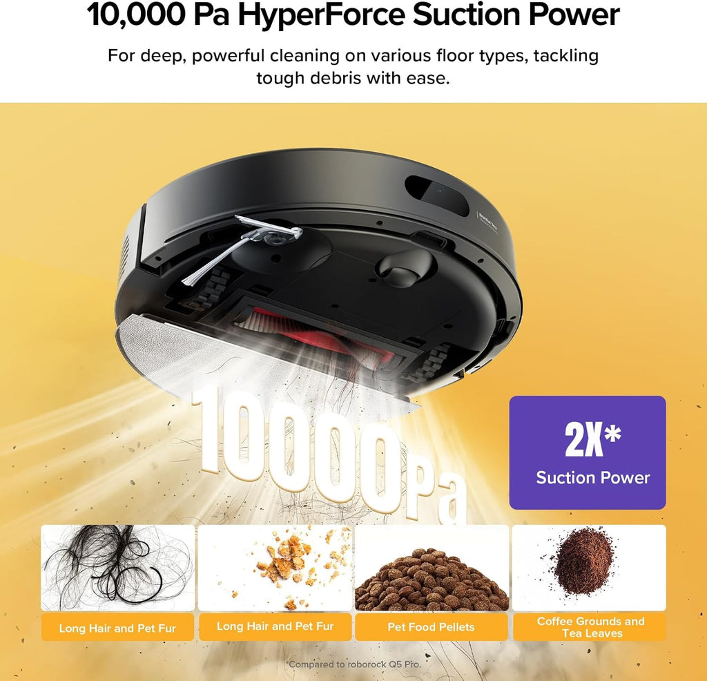Q7 M5+ Robot Vacuum and Mop, Up to 7-9 Weeks Self-Empty, 10000Pa | Upgraded from Q5 Max+, Dual Anti-Tangle System for