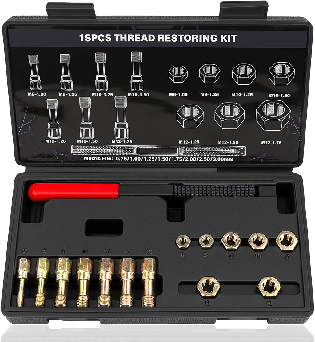 15 PCS Metric Thread Chaser Set and Repair Kit