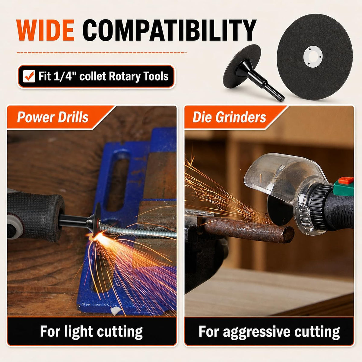 15 Pack 2 Inch Die Grinder Cut Off Wheel,3/8in Hole