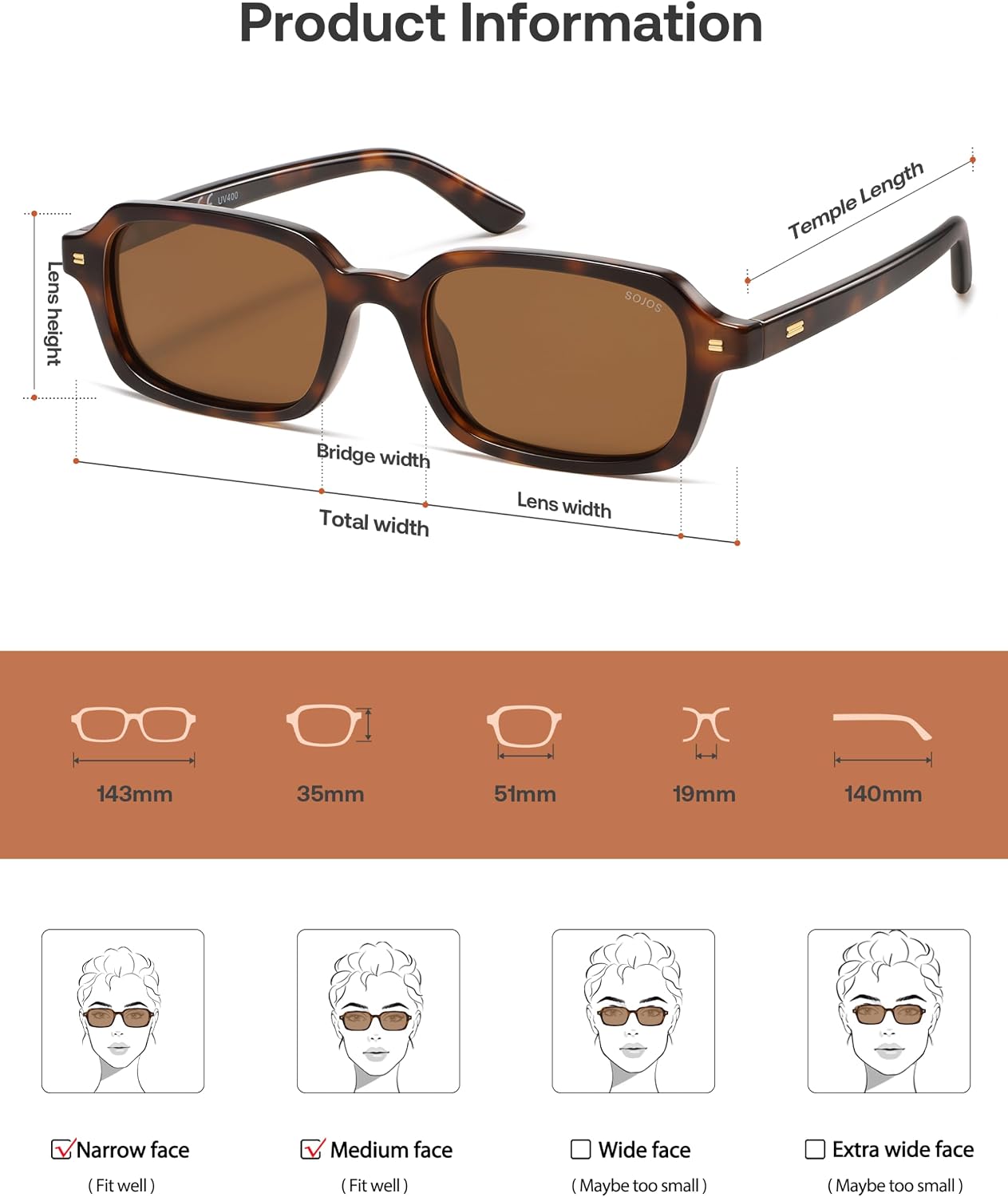 Trendy Rectangle Polarized Sunglasses Womens Mens SJ2610 | Small Cute 90s Y2k Retro Fashion Vintage Sunnies Slim Thin
