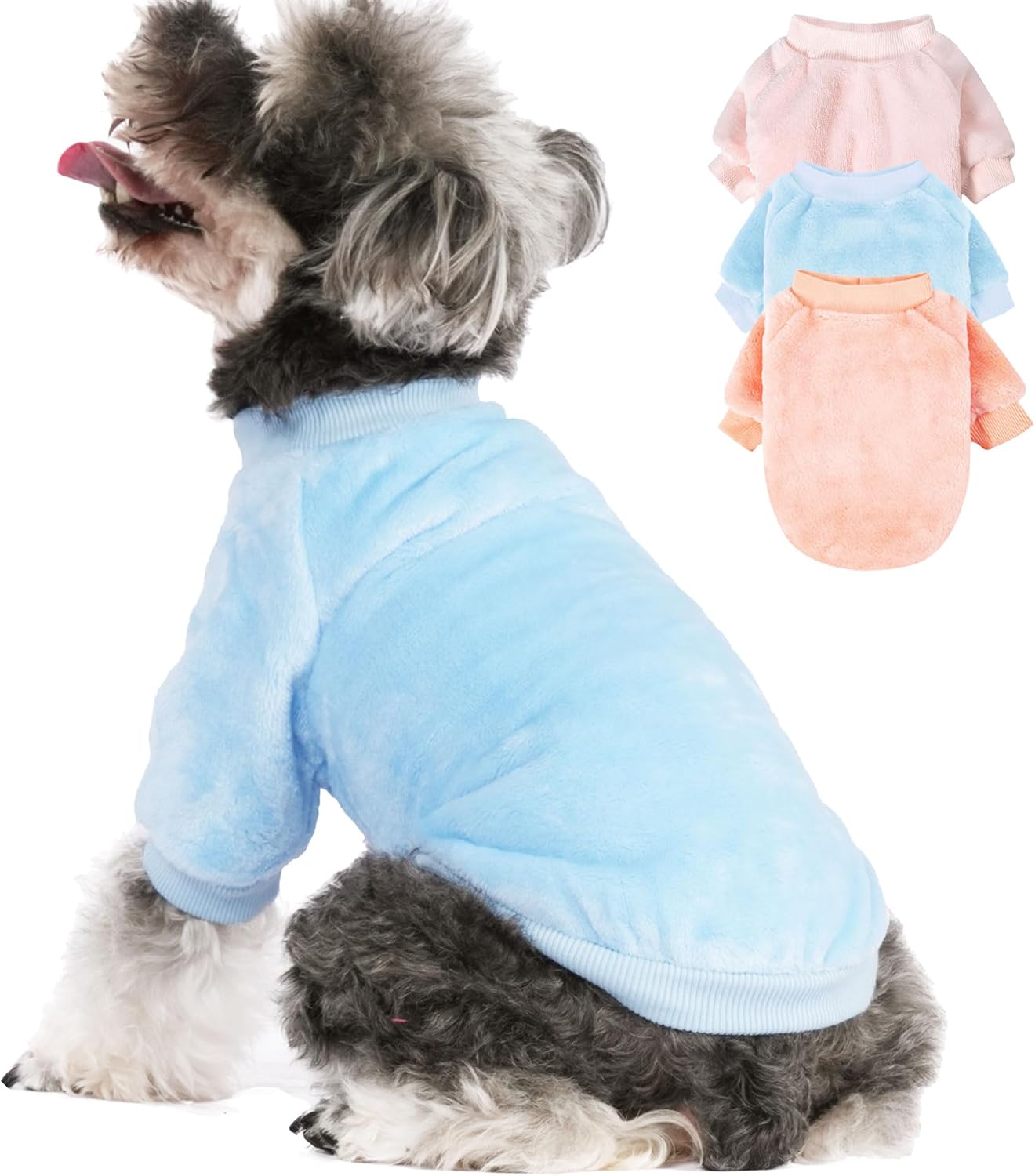Dog Sweater | 3-Pack Clothes Jackets XXS - XXL for Small Dog Breed (Male & Girl), Soft Winter Coats Sweaters for Dogs