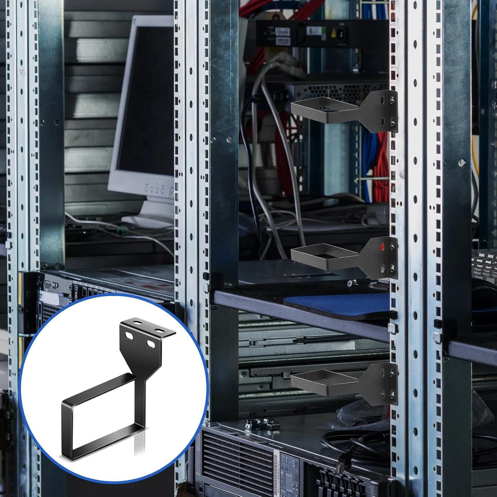 Tudomro 10 Pcs Vertical D Ring Cable Management Rack for Server, Black