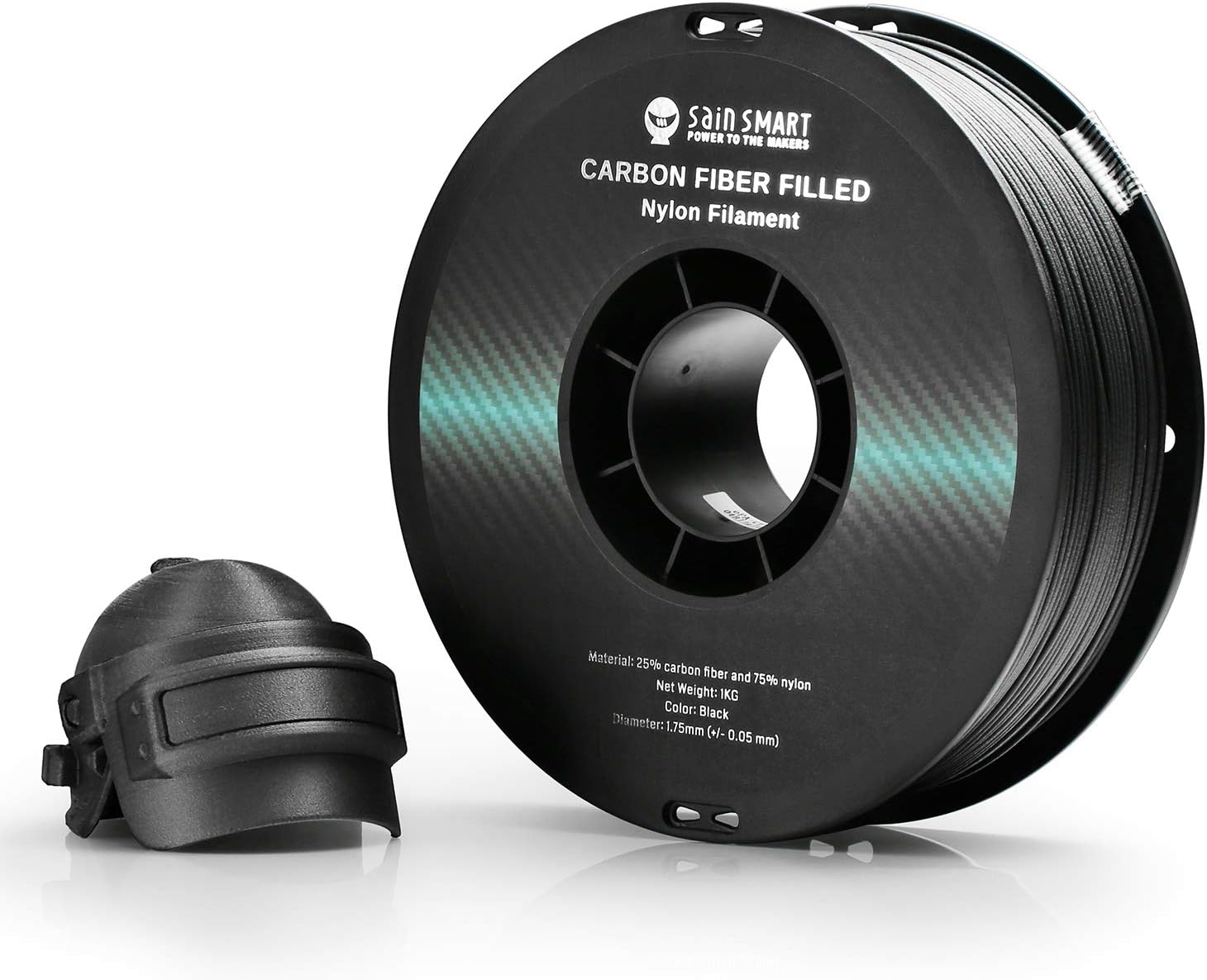 1.75mm Black ePA-CF Carbon Fiber Filled Nylon Filament 1KG (2.2lbs) Spool for 3D Printer