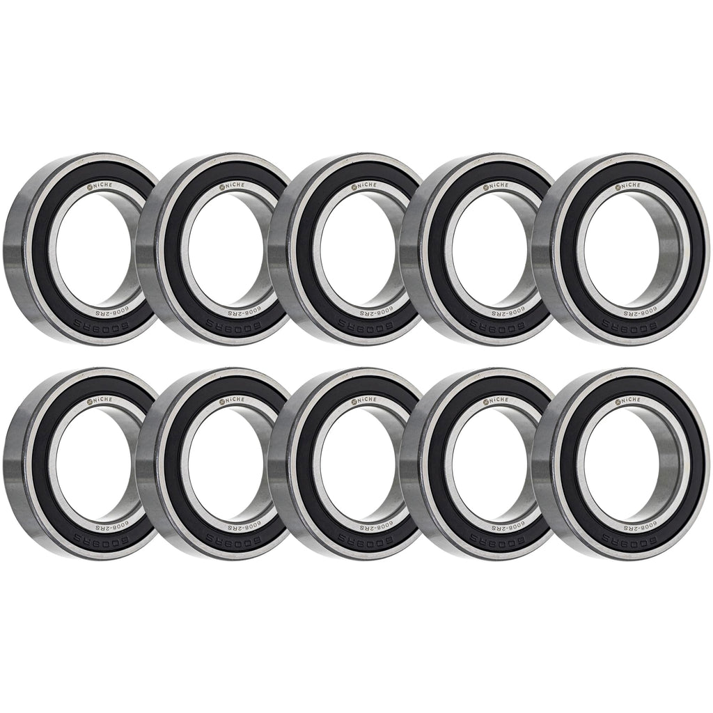 NICHE Wheel Bearing 6008-2RS 40x68x15mm Single Row Deep Groove 10 Pack