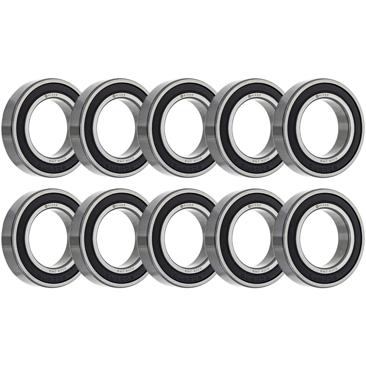 NICHE Wheel Bearing 6008-2RS 40x68x15mm Single Row Deep Groove 10 Pack