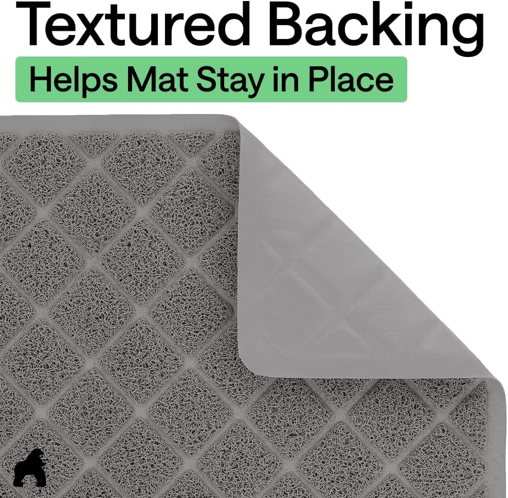 Cat Litter Box Mat, Cushioned Coil Mesh Litter Trapping Mats, Scatter Control Supplies for Less Mess, Phthalate Free