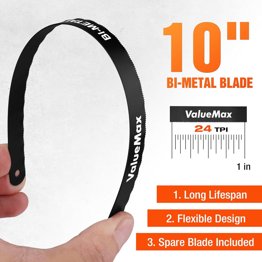 ValueMax Mini Hack Saw with Extra 1 Piece Bi-Metal 10 Inch Blade