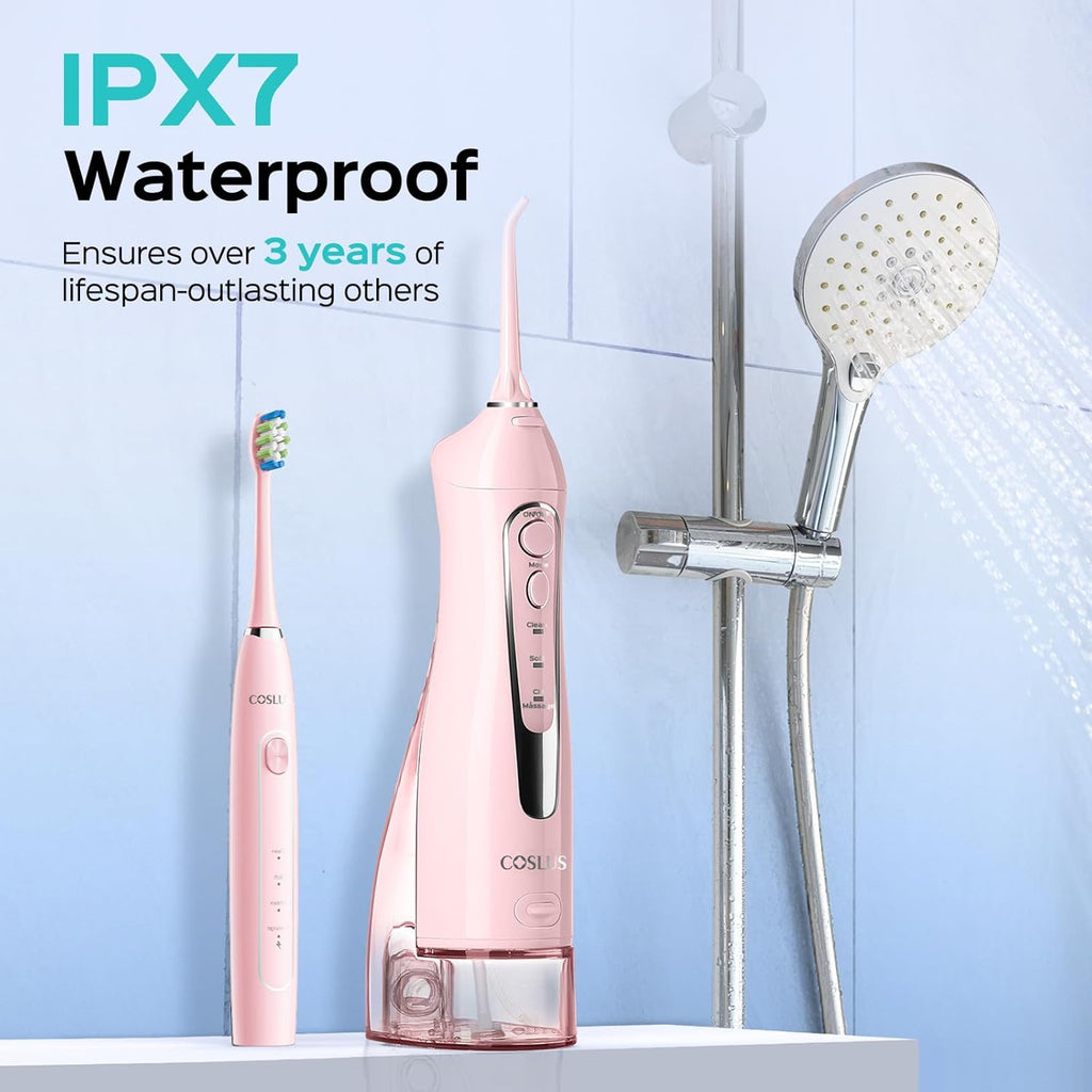 C20 & C41 Portable Water Flosser with Electric Toothbrush Combo: 2-in-1 Oral Clean Kit for Teeth, Braces, Gums Care