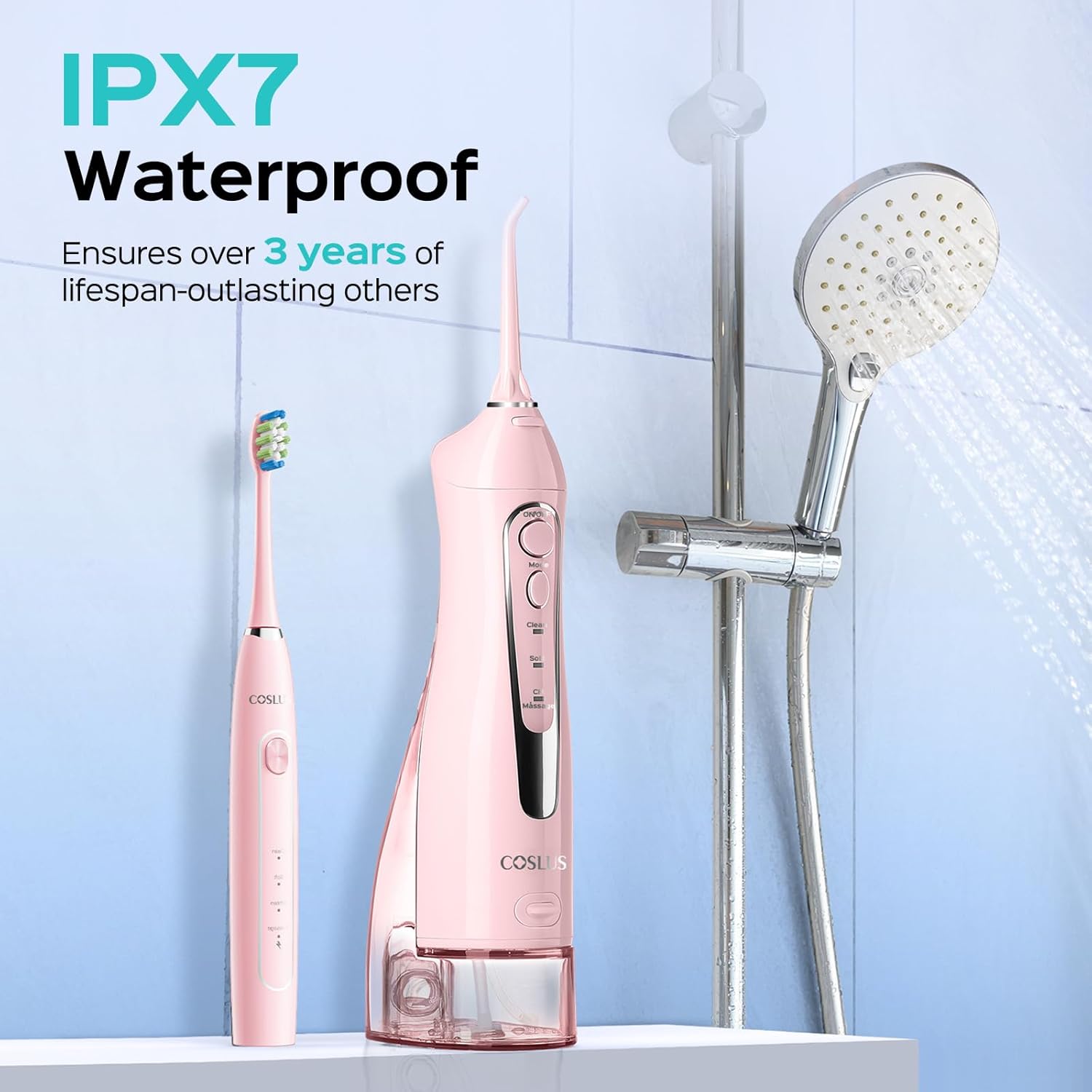 C20 & C41 Portable Water Flosser with Electric Toothbrush Combo: 2-in-1 Oral Clean Kit for Teeth, Braces, Gums Care