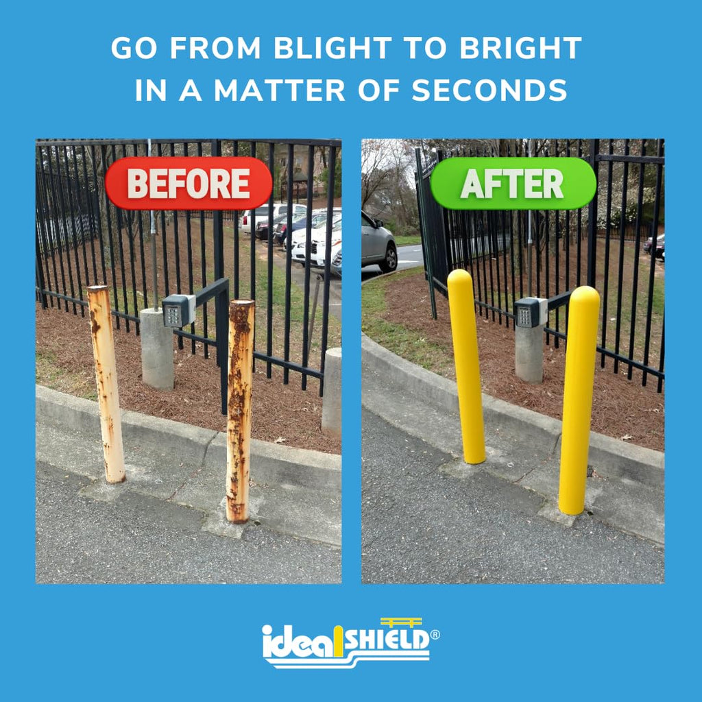 1/8" Blue Safety Bollard Cover 6" x 42" | Installation Tape Included with Dome Top Bollard Post Sleeve