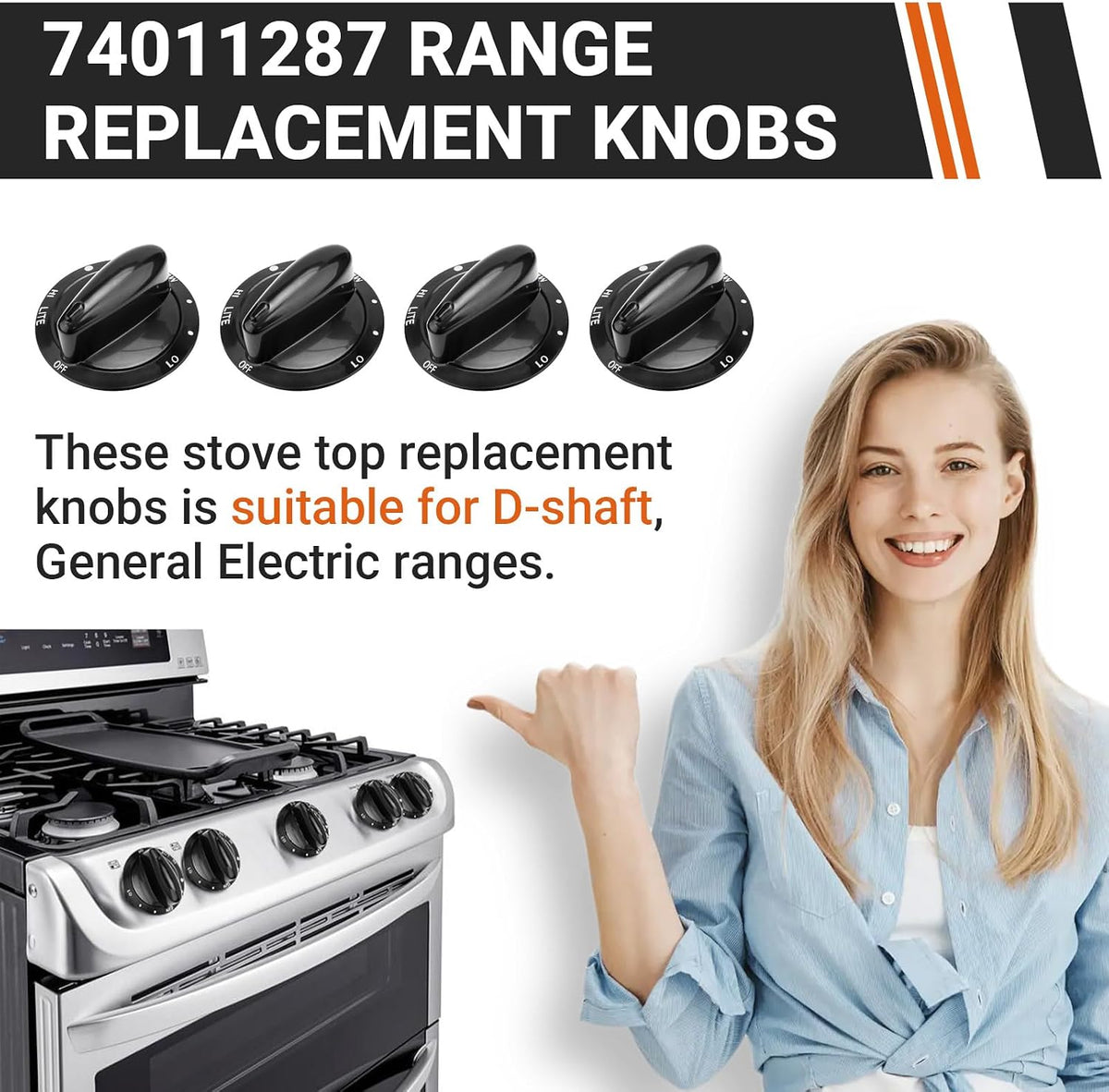 74011287 Gas Range Burner Knob Replacement for Maytag Gas Stove knobs