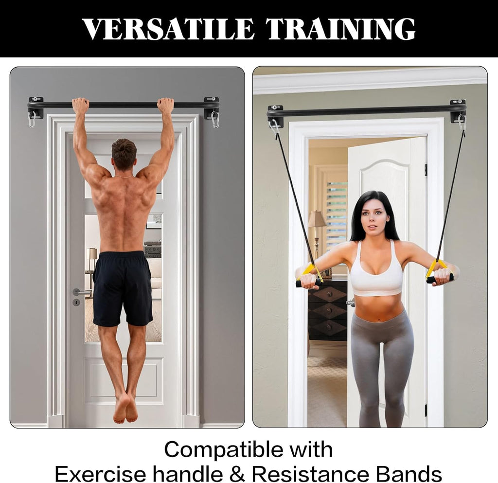 Wall Mounted Pull Up Bar, Door Frame Pull Up Bar for Home Gym, Professional Drill-Required Chin Up Bar for Secure
