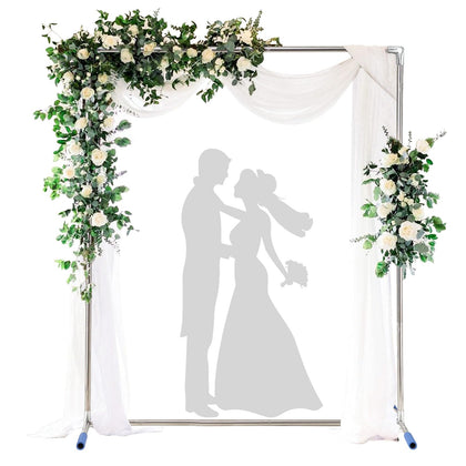 Wedding Arch Backdrop Stand,7x5 FT Metal Arch Backdrop Stand for Ceremony, Stainless Steel Square Backdrop Stand for
