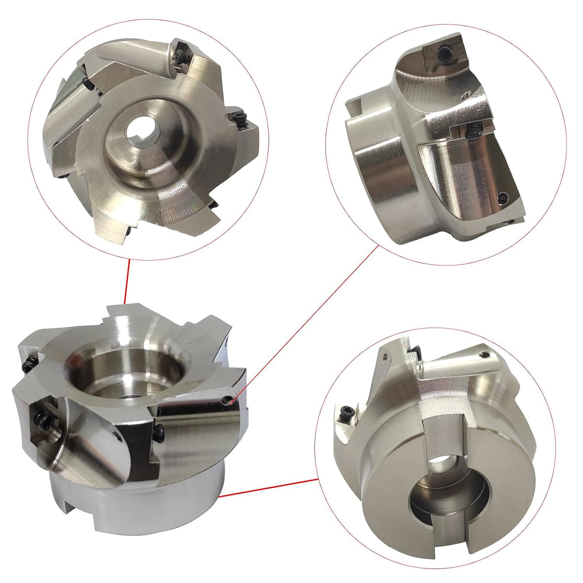 R8 Face Mill, R8 Shell Mill Set, 3.94"/100 mm Diameter, 7/16-20UNF Shank