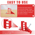 100 Pack Multi-Cable Staples with Steel Nails, Red Cable Stackers