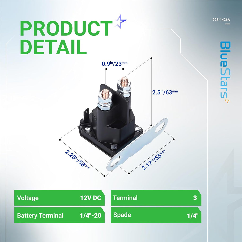 725-1426 Starter Solenoid - Compatible with MTD 925-1426 925-1426A 725-1426A 725-0771 925-0771 Snapper 18817 75671