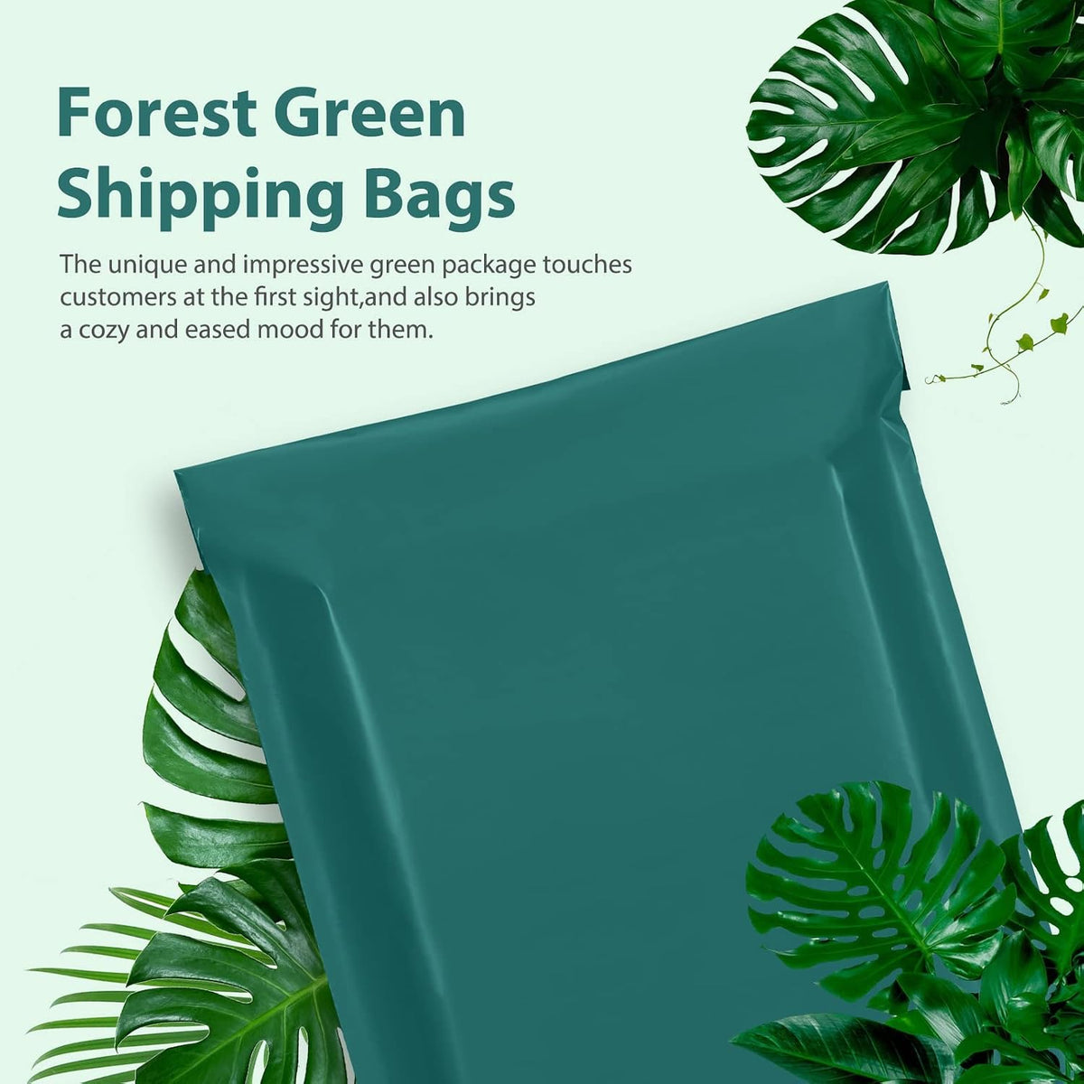 Poly Mailers 12x15.5" 50 Pcs,Sturdy Shipping Bags for Clothing,Green