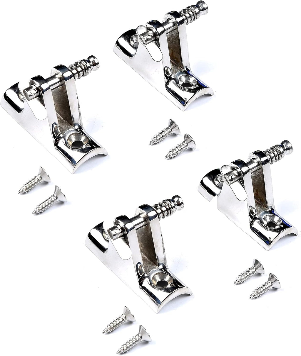 Mxeol Bimini Top Deck Hinges Fitting Concave Base Hardware with Quick Pins